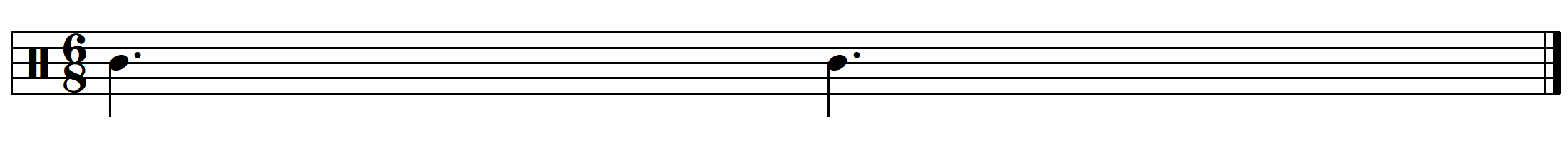 rhythmic dictation compound duple meter example x